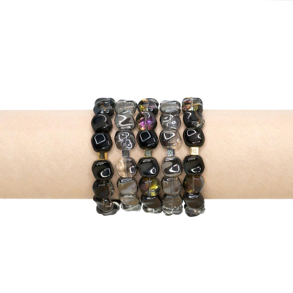 Set 5 Bracciali Pepite Grigio - Piombo